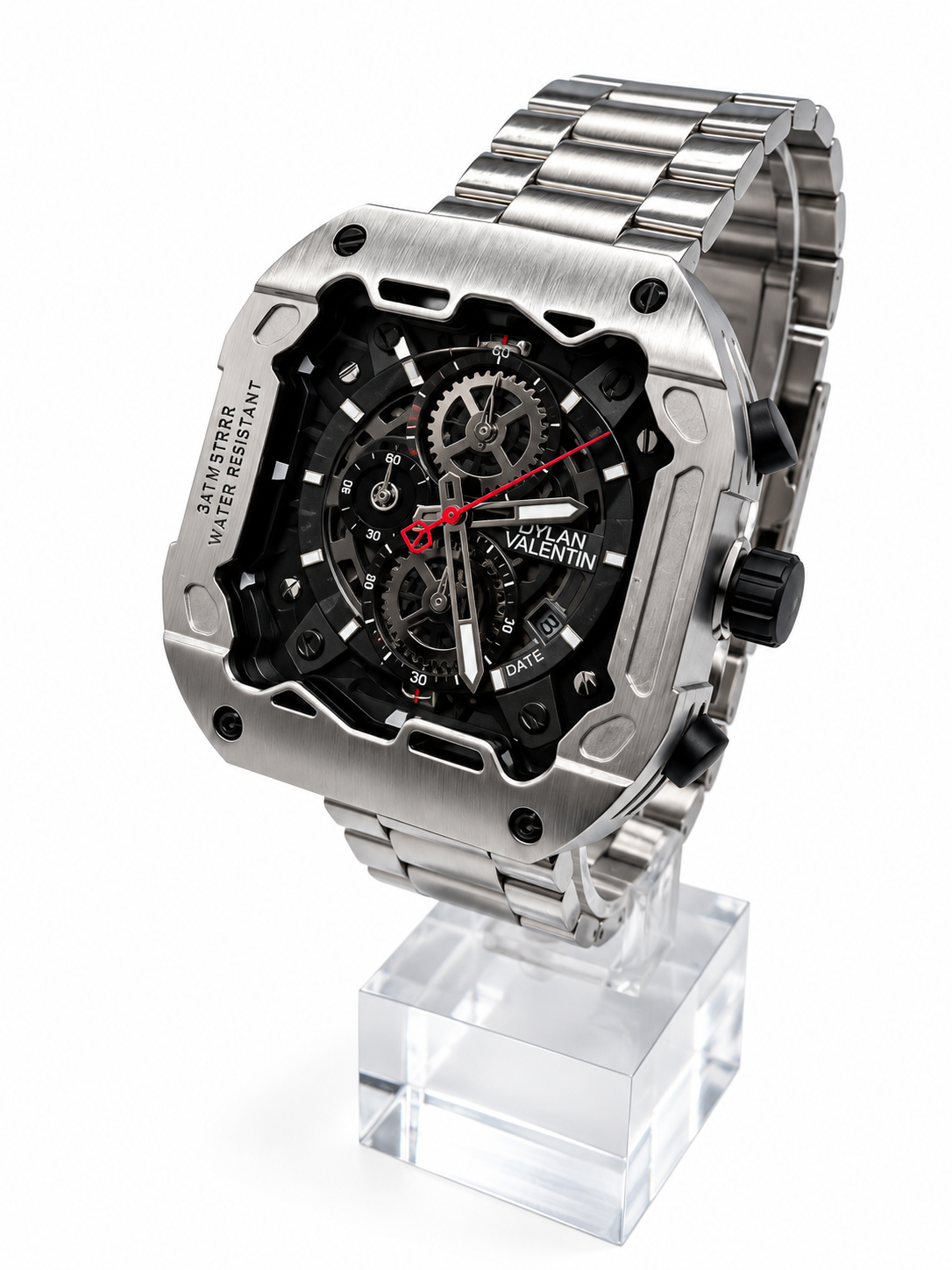 Montre Homme DYLAN VALENTIN – Squelette Argent