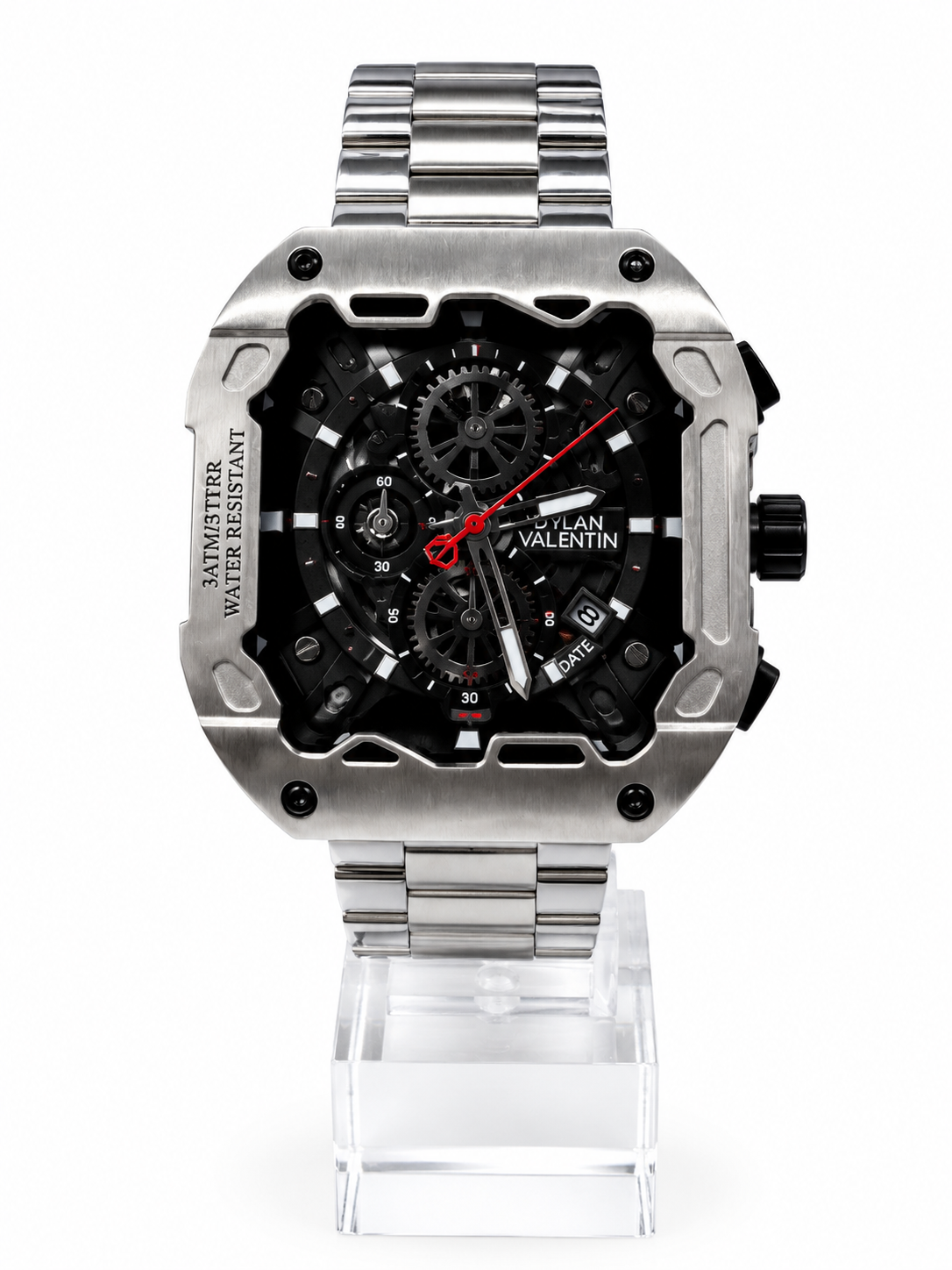 Montre Homme DYLAN VALENTIN – Squelette Argent